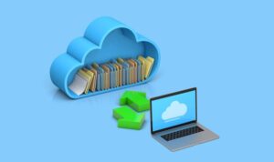 Transfer Files Data From Server Computer Cloud Storage Blue Background 3d Render 188237 1089